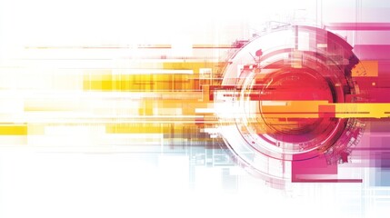 Fototapeta premium Abstract digital art, vibrant colors, geometric shapes