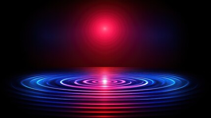 Fototapeta premium Abstract vibrant concentric circles, radiating light