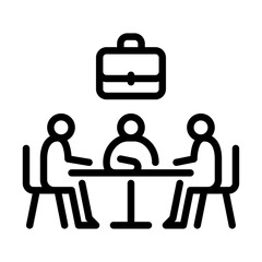 meeting outline icon. figure collaboration line art illustration.