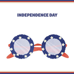 Cute American flag pattern sunglasses illustration 01