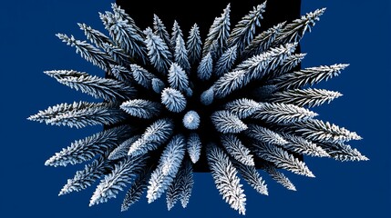 Aerial Winter Wonderland SnowCovered Pine Forest.