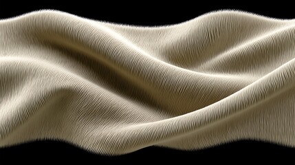 Naklejka premium Beige Fabric Waves Elegant Draped Textile Texture.