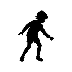 child playing vector silhouette