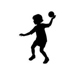 child playing vector silhouette