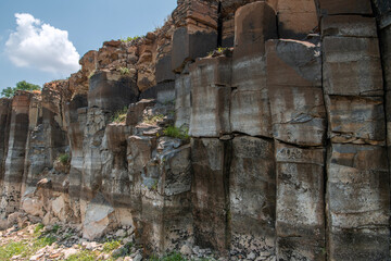 This volcanic basalt column at Nang Rong District, Buriram Province Thailand.