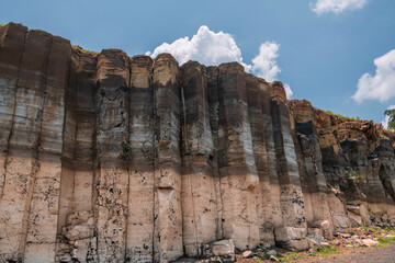 This volcanic basalt column at Nang Rong District, Buriram Province Thailand.