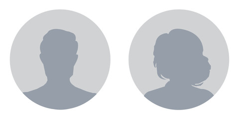 Men and women profile icon. Vector user profile illustrations. Man and woman.