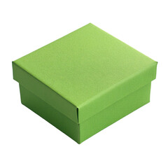 Lime Green Gift Box Packaging Stock Photo isolated on transparent background