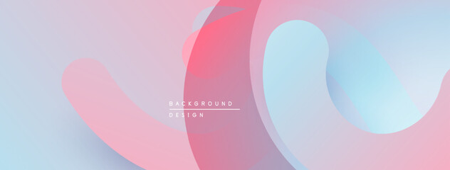 Abstract fluid shapes, pinks, blues blend. Minimalist design, soft gradients create modern backdrop. Text reads background design.