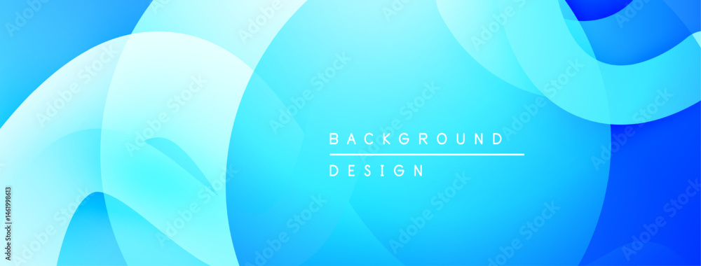 Poster abstract blue background. smooth shapes overlap, creating dynamic visual effect. modern design eleme