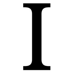 Bold Black Roman Letter I A Striking Graphic Design Element for Visual Projects