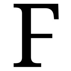 Bold Black Capital Letter F  High-Resolution Font, Typography, Alphabet, Serif Letter, Graphic Design Element