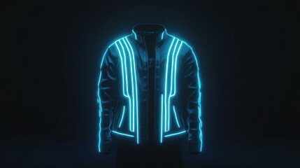 Neon Jacket in Dark Studio