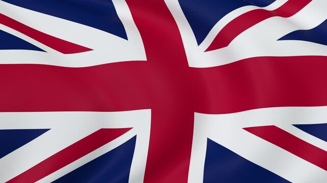 seamless UK union jack flag animation, national day or politics or sport event - 3D rendering, 4K, 60fps