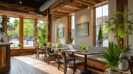 Bright and Airy Cafe with Natural Decor