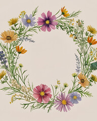 Obraz premium wildflowers, flower crown, floral, nature, boho, natural, bloom, petals, blossoms, headpiece, wreath, meadow, spring, summer, beauty, rustic, colorful, greenery, handmade, romantic, garden, outdoor, f