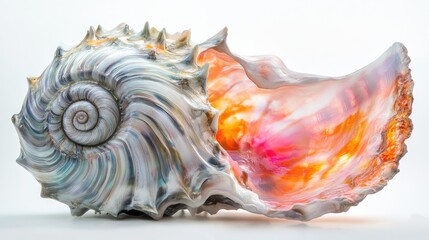 Obraz premium Stunning Iridescent Shell Displaying Vibrant Colors and Patterns