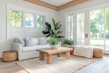 Fototapeta premium Elegant Living Room Accents and Indoor Greenery