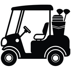 Golf Cart Silhouette A Classic Design for Golf Enthusiasts