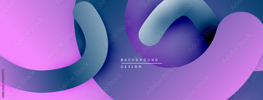 Leinwandbilder abstract fluid shapes, purple hues dominate design. smooth curves create dynamic composition, modern