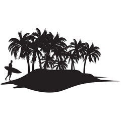 palm trees summer vector art
