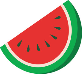 Watermelon icon Silhouette vector on transparent background