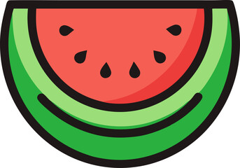 Obraz premium Watermelon icon line art vector on transparent background