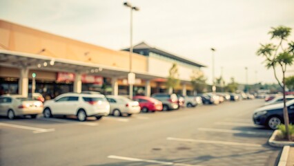 Fototapeta premium Busy shopping plaza scene with blurred background urban setting daylight view