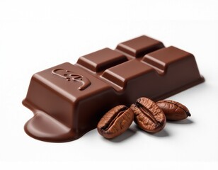 Melted Chocolate Bar with Coffee Beans - Gourmet Dessert