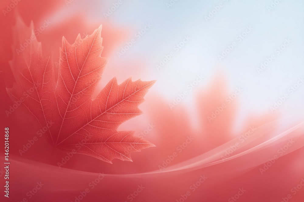 Aufkleber abstract representation of canada day with vibrant maple leaf patterns and flowing red and white col