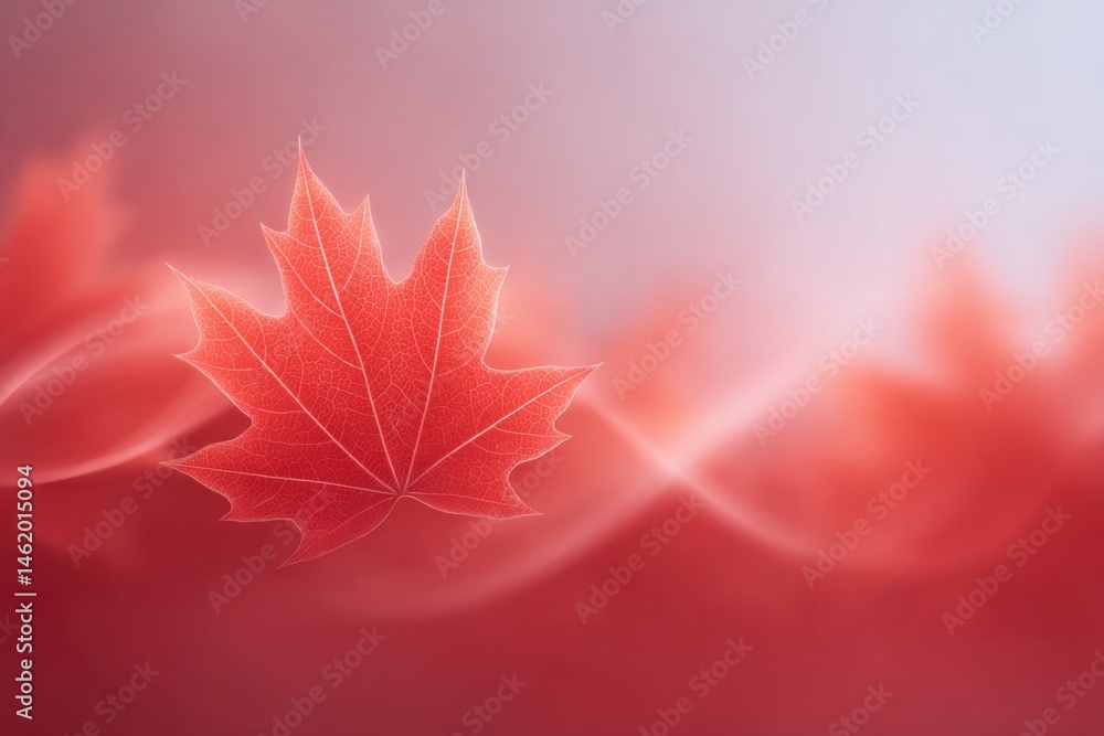 Aufkleber abstract representation of canada day with vibrant maple leaf patterns and flowing red and white col