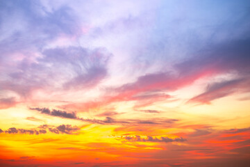 Beautiful , luxury soft gradient orange gold clouds and sunlight on the blue sky perfect for the...