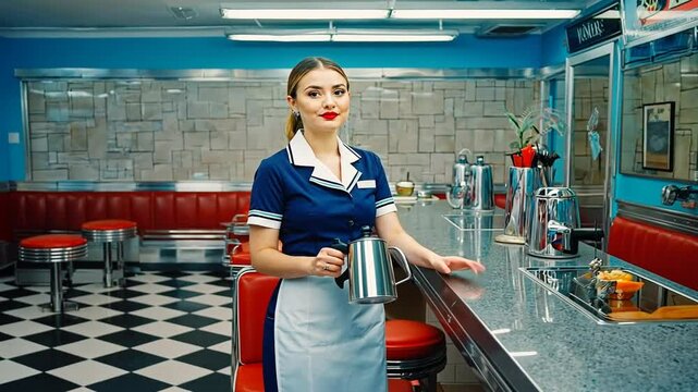 Waitress at a typical American diner.