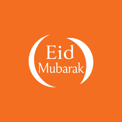 Elegant Eid Mubarak Typography Islamic Holiday Greeting Design With Vector
