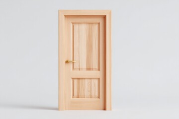 isolated wooden door on clean white background