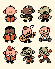 Cute Zombie Cartoon Bundle