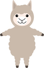 Cute baby alpaca vector illustration