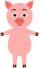 Cute pig children's illustration