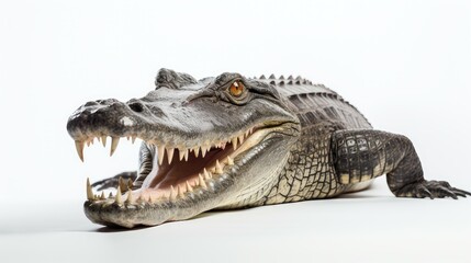 Fototapeta premium motion alligator white background