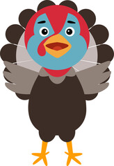 Cute turkey children's illustration