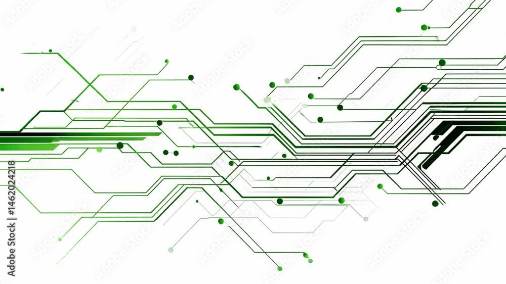 Poster creative green circuit design for eco-friendly digital projects and mockups in high resolution