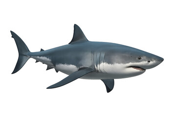 Obraz premium A majestic great white shark, isolated on transparent background