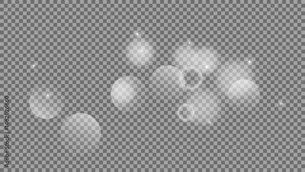 Poster bokeh circles on transparent background