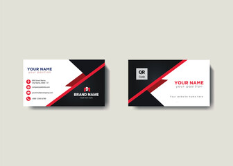  Clean professional business card template, visiting card, business card template, Professional Business Card Design with Blue and Black Accents.