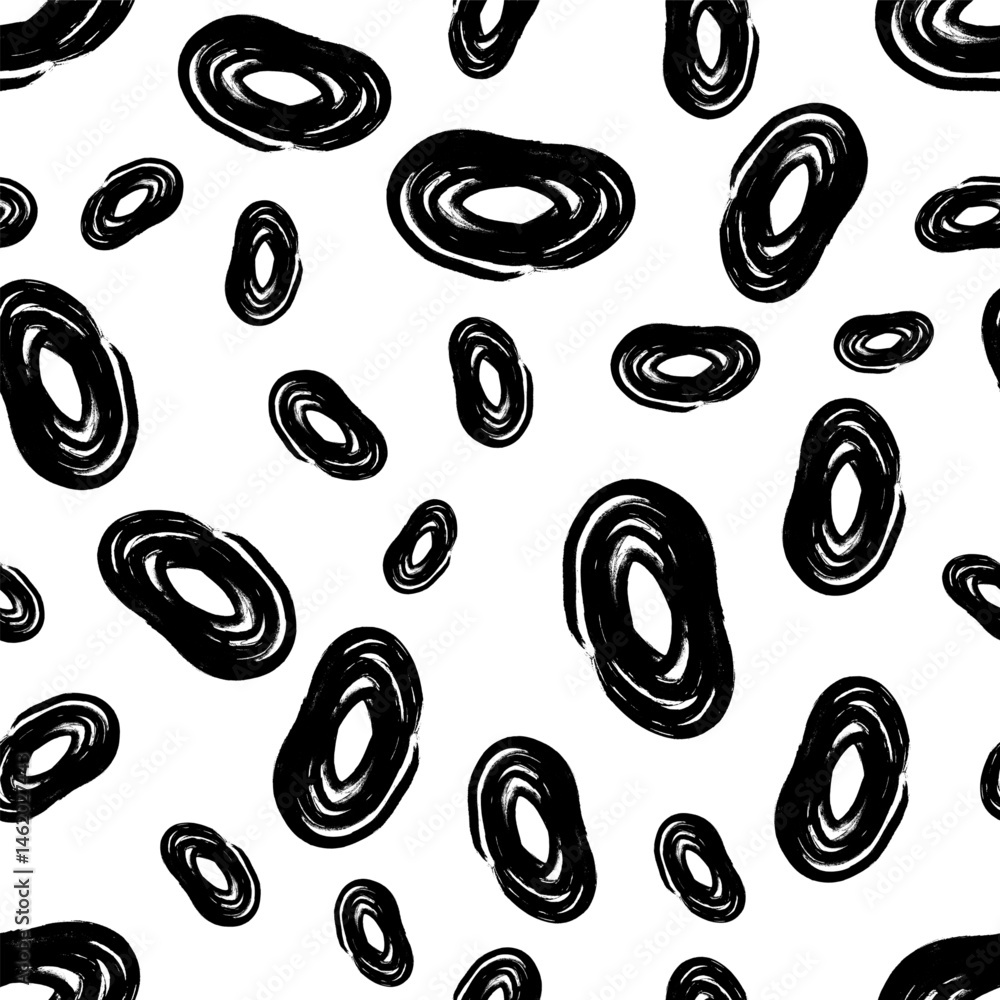 Poster seamless pattern with sketch circles shape