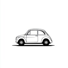 Obraz premium Classic Compact Car on White Background for Automotive Design Project