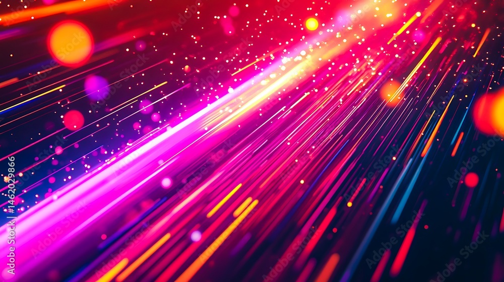 Poster vibrant streaks of light speed across a dark background creating a dynamic energy and motion abstrac
