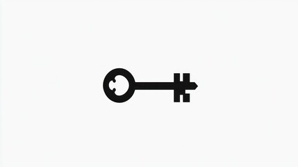 Old Key, White Background, Simple Design, Security Concept, Website Icon