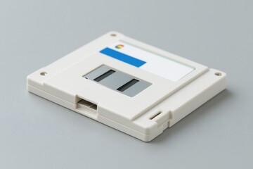 close-up of single vintage floppy disk with ample copy space