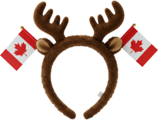 Canadian Moose Antler Headband with Flags Festive Party Accessory